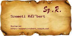 Szemeti Róbert névjegykártya