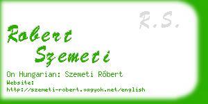 robert szemeti business card